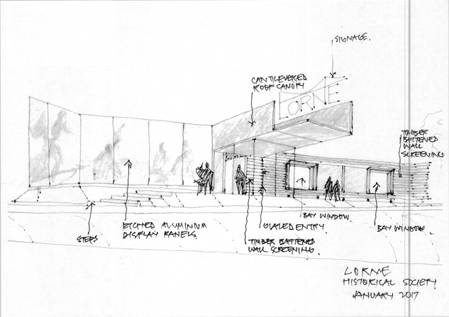 Lorne historical society   front facade proposal   plans